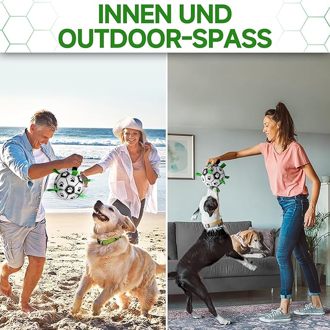 Interactive Dog Soccer Ball with Straps, Durable PU Herding Ball for Dogs, Lightweight Dog Toys for Outdoor Play, Tug Training Toy with Pump – Ideal Pet Gift for Medium Dogs (6 Inch)