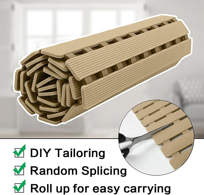 Shower Mat Non Slip Bathtub Mat with Suction Cups and Drain Holes 37.4 x15.7 Inch Bath Mat for Tub & Shower.Easy Dry,Easy to Cut,Eco-Friendly