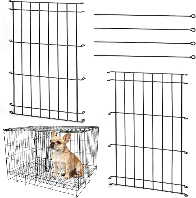 Dog Crate Divider Panel 2 Pack, 16.9" H Metal Kennel Divider, Adjustable 11.8"-22.8" Width, Fits 24"-30" Wire Dog Crates, Tool-Free Install for Puppy Training & Anxiety Relief (Crate Not Included)