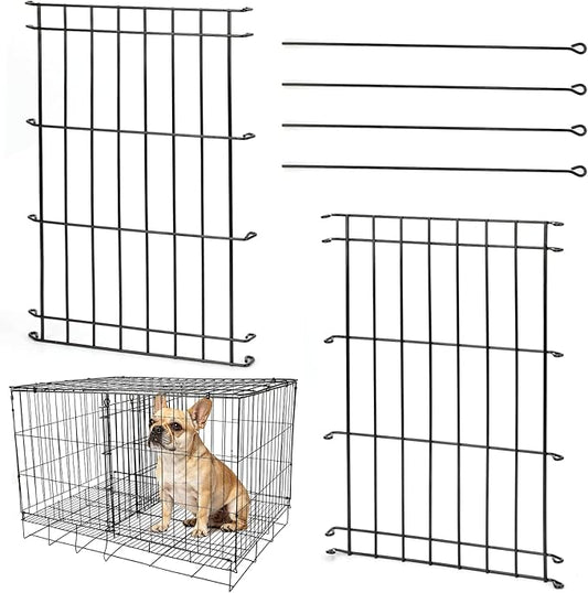 Dog Crate Divider Panel 2 Pack, 16.9" H Metal Kennel Divider, Adjustable 11.8"-22.8" Width, Fits 24"-30" Wire Dog Crates, Tool-Free Install for Puppy Training & Anxiety Relief (Crate Not Included)