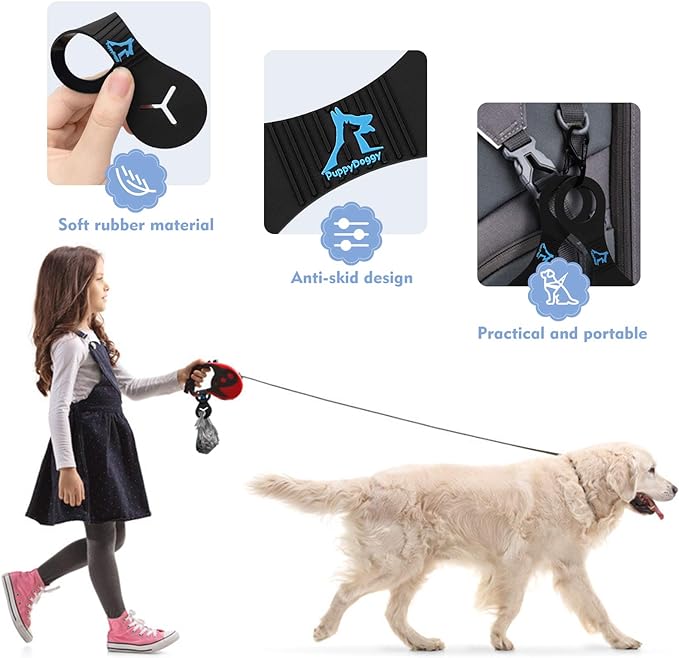 Dog Poop Bag Holder for Leash Waste Bag Carrier Dog Poop Bag Dispenser for Walking Running Bicycle Accessory 4 Pieces (Light Green)