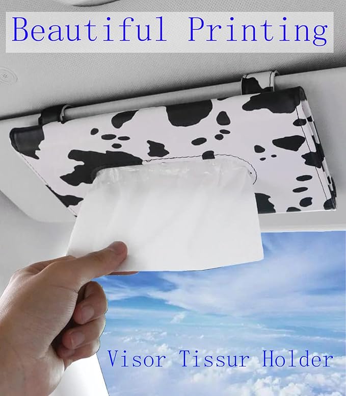 Car Tissue Holder with Facial Tissues Bulk - Visor Tissue Holder with 7 Packs of Car Tissue Refills, Travel Tissue Refillable for Napkin Holder, Napkin Fit All Cars Tissue Dispenser