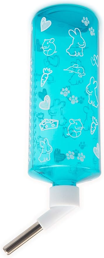 Lixit Standard Cage Water Bottles for Rabbits, Ferrets, Guinea Pigs, Hamsters, Rats, Mice and Other Small Animal's (32 Ounce, Blue)