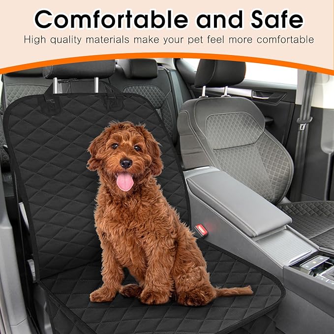 NECKORY Dog Car Seat Cover, Front Dog Car Seat Cover Nonslip Scratch-Proof Waterproof Pets Car Seat Covers SUV, Trucks, Sedans Car Seat Protector for Dogs - M, Black