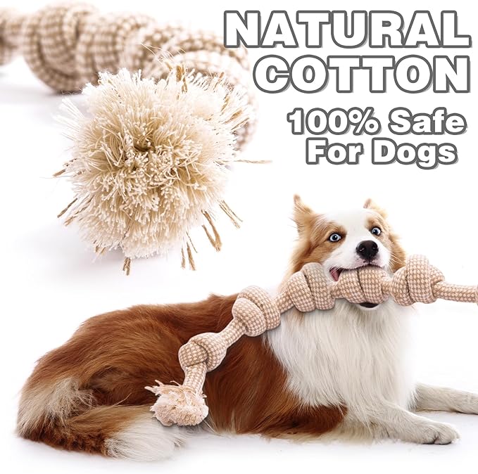 Dog Rope Toy, Rope Toys for Dogs Aggressive Chewers, for Large Dogs for Cleaning Teeth, Bite Resistant, 1 Pack