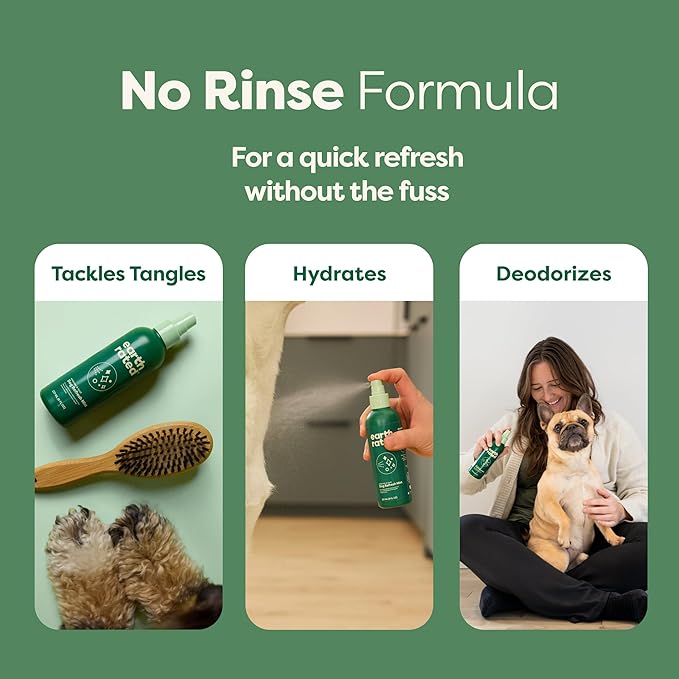 Earth Rated Dog Deodorizing Conditioner Spray, Conditioning & Odor-Eliminating Perfume for Dogs, for All Coat Types, Refreshing White Tea & Basil Scent, 8 oz