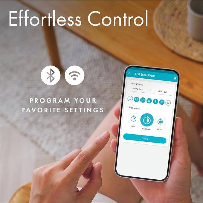 ScentAir Whisper Home | Diffuser Machine, Scents up to 800 Sq. Ft Room, Compatible with Alexa & Google, WiFi & Bluetooth Enabled, Cartridge Sold Separately, Black