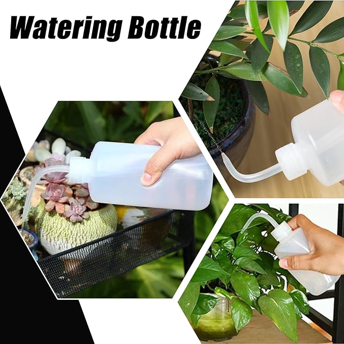 YONGDA Squeeze Bottles 3-Pack (250ml/8.45oz) Leak-Proof Wash Bottle for Cleaning, Watering & Precision Tasks, LDPE Squirt Bottles with Angled Nozzle & Measurement Scale