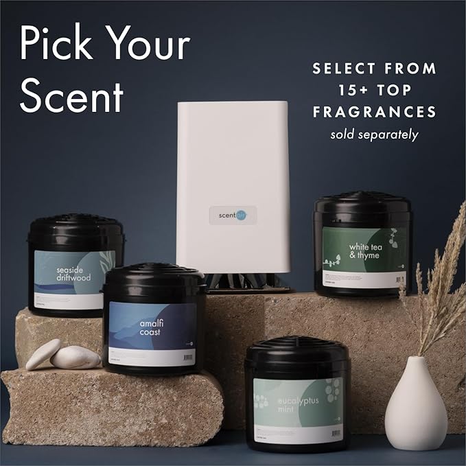 ScentAir Whisper Home | Diffuser Machine, Scents up to 800 Sq. Ft Room, Compatible with Alexa & Google, WiFi & Bluetooth Enabled, Cartridge Sold Separately, White