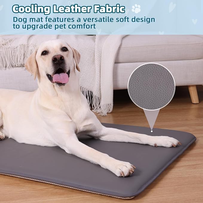 Dog Crate Pad Mat, Waterproof Kennel Cage Mat, Cooling Pet Bed for Small Medium Dogs, Outdoor Pet Bed with High Resilience Foam,Wipe Clean & Easy Rinse, Anti Slip 30 inch Graphite Grey