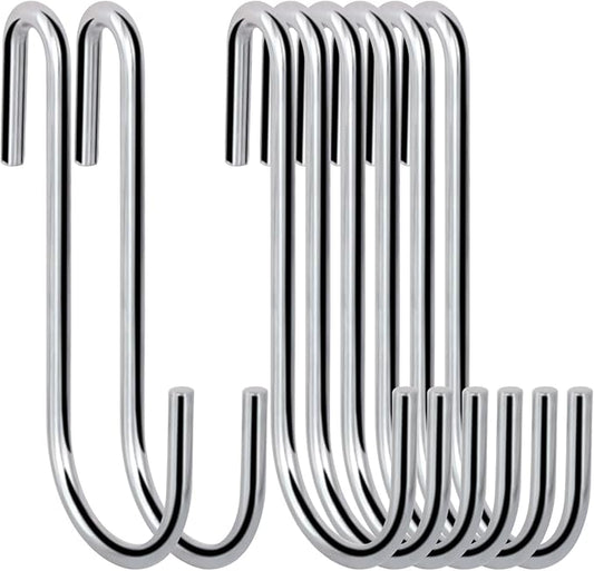 30 Pack 3 Inch S Hooks Heavy Duty Pan Pot Holder Rack Hooks Hanging Hangers S Shaped Hooks for Kitchenware Pots Utensils Clothes Bags Towels Plants