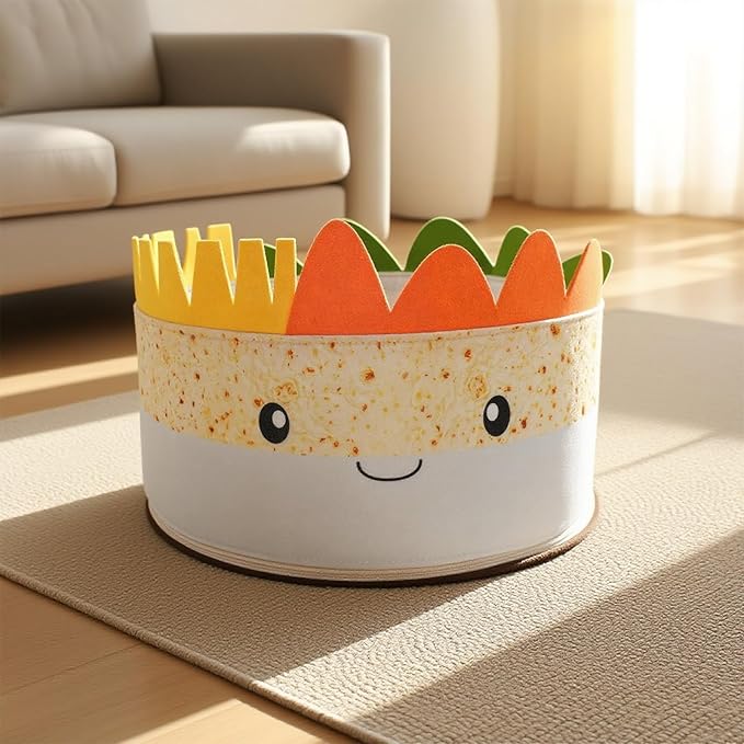 Cute Cat Beds Kitten Beds with Catnip Toys, Soft Small Dog Beds, Washable Pet Beds for Puppy and Kitty, Funny Burrito Shape, 20 Inch