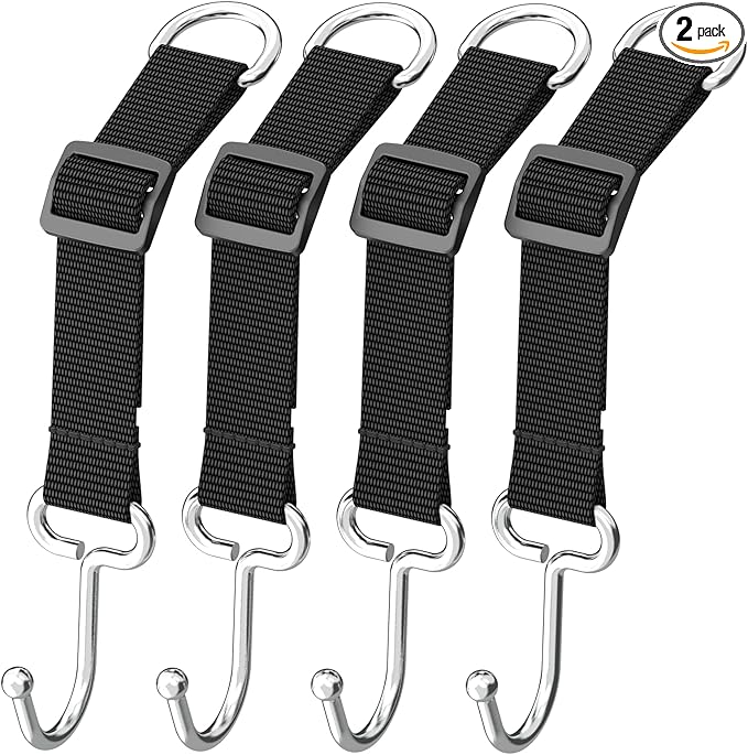 Car Headrest Hooks for Purse and Bags, Purse Holder for Car, Adjustable Back Seat Hanger, Metal Heavy Duty 100 lbs (D4)