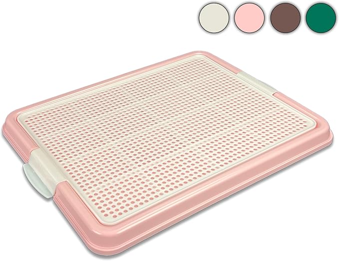 Pets-N-Me Dog Pee Pad Holder, Puppy Potty Training Tray 22.5”X16.5” for Small Dogs (Pink)