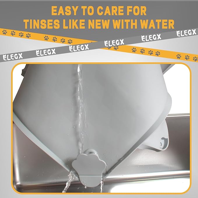 ELEGX Pee Pads Tray Silicone Dog Bedpan Tray, High Edge Puppy Pad Holder Tray for Easy to Clean and Spill Free Dog Bedpan Training Pad Tray with Fixing Buckle (24 INCH x 24 INCH)
