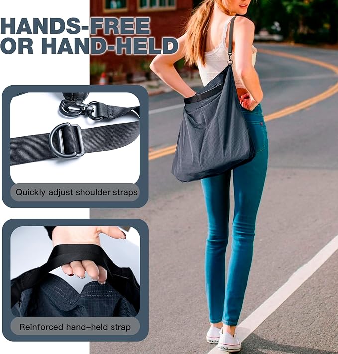 Lightweight Foldable Nylon Crossbody Bag,Stylish Compact Polyester Packable Totes