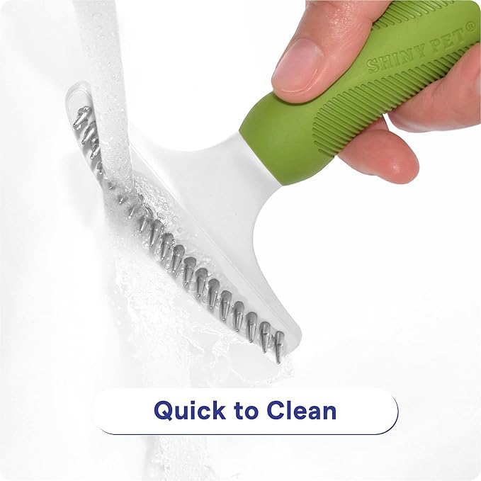 Pet Grooming Rake for Removing Matted Hair from Under Coat, Shedding Control Tool - Dematting Comb for Dogs & Cats - Non-Scratch Detangler & Undercoat Fur Remover - eBook Guide