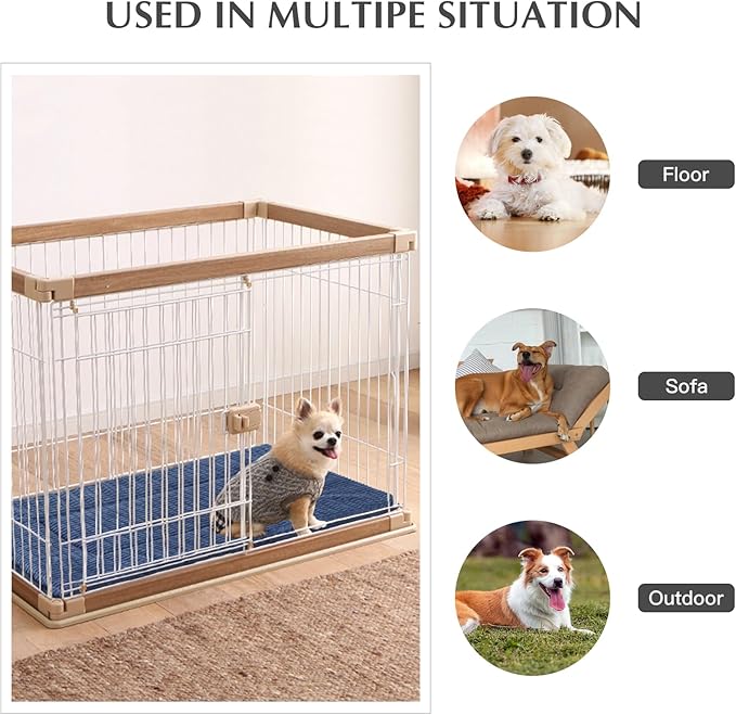 BVAGSS Reversible Dog Crate Pad, Memory Foam Pet Bed Mat, Soft Warm Machine Washable Sleeping Kennel Mattress for Small Medium Dogs XH079 (24''x18''x1.6'',Navy)