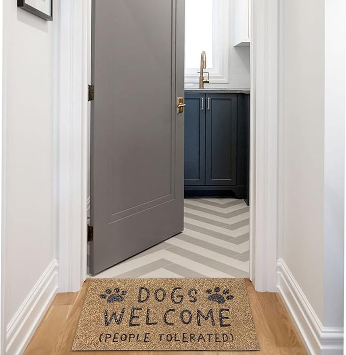 AAZZKANG Dog Doormat Funny Paw Mat Large 36"x24" with Non Slip Rubber Backing Easy to Clean Welcome Mats for Front Door,Patio,High Traffic Areas