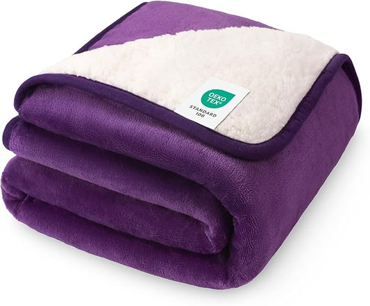 Luciphia Waterproof Blanket for Dog Washable Reversible Sherpa Fleece Throw Blanket for Bed Couch Soft Liquid Pee Proof Furniture Cover Protector for Small Medium Large Pet Cat Purple 40" x 28"