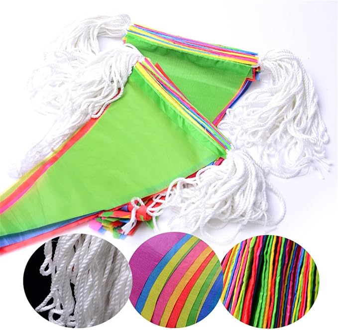 260ft 150pcs Flags Colorful Pennant Banner Flags Multicolor Bunting String Triangle Flags, Garland for Grand Opening Carnival, Theme Birthday Party Decoration, Outdoor Events Classroom Decor