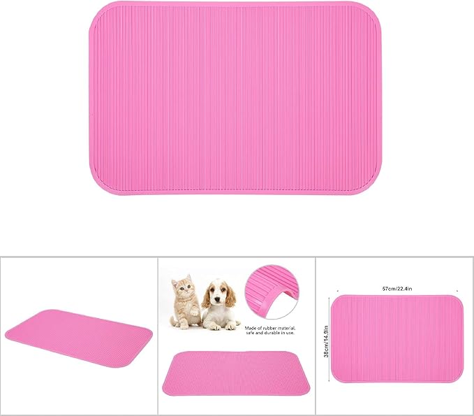 Pet Grooming Mat, Pet Grooming Bathing Training Table, Professional Pet Grooming Table Top Mats Premium Non Slip Rubber Mat, Durable, Waterproof, and Easy to Clean (Pink)
