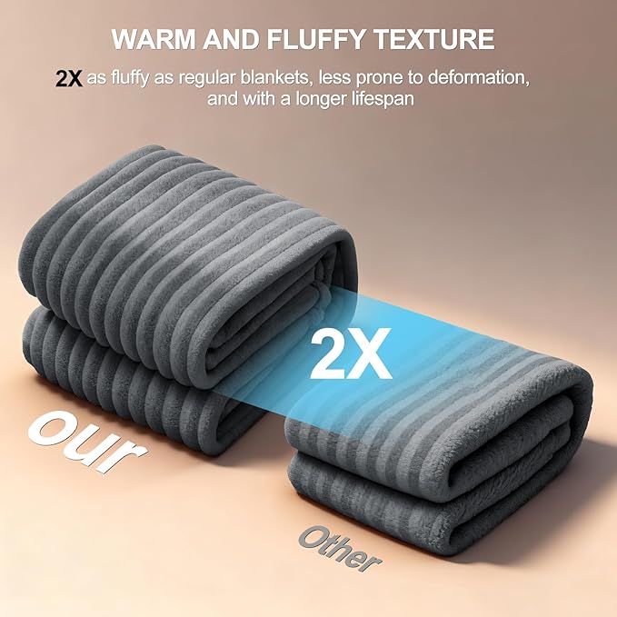 Waterproof Dog Blanket for Large Dogs, Washable Soft Puppy Cat Blanket Flannel Cotton Velour for Sofa Couch Protector, Comfort & Security Reversible Bed Protection for Pet, 50"X60", Gray