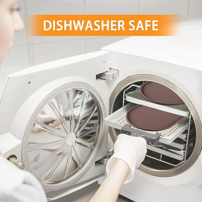 100% Waterproof 0.5" Raised Edge BPA Free Silicone Dog Food Mat, Pet Cat Feeding Mats Contain Spills Protects Floors, Placemats for Cats and Dogs Water Bowl Dishwasher. (Large/XL, Brown)