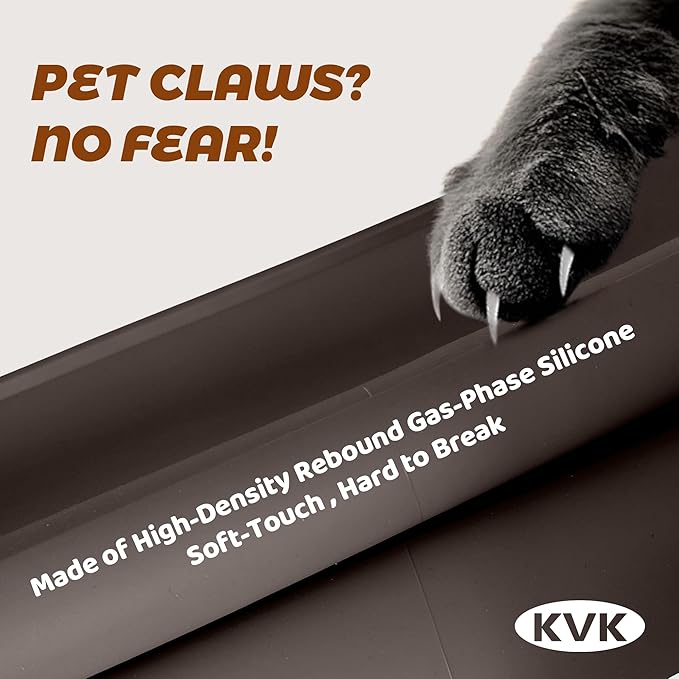 Dog Food Mat, 39.4×29.5in Extra Large Silicone Pet Feeding Mat - Waterproof, Non - Slip, Chew - Resistant for Food & Water, Protect Floors (Charcoal)