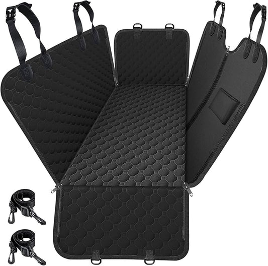 Mancro Dog Car Seat Cover for Back Seat, 600D Heavy Duty Waterproof & Scratch-Resistant Dog Hammock for Car,X-Large,Black