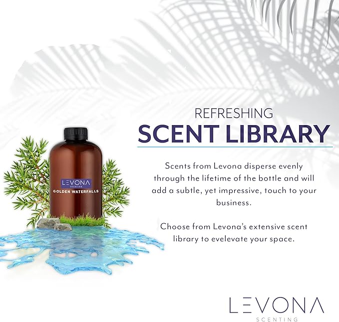 Levona Scent Waterless Diffuser - Essential Oil Aroma Smart Plug-in, Portable Scent Machine for Home, Office & Hotel Room, Covers 500 sqft - Abela 100, Matte Black (with 120ml Oil & Cleaning Cloth)