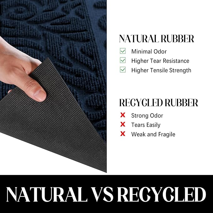 Yimobra Large Welcome Mat 60x36, Waterproof Non-Slip Outdoor Mats for Front Door Outside Entrance, Low-Profile Entryway Mat Indoor for Garage Patio, Blue