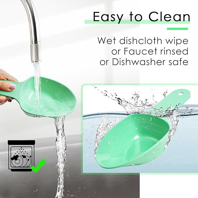 FURMYLOVE Dog Food Scoop-Melamine Pet Food Measuring Cup - 1 Cup 1/2 Cup 1/4 Cup Dog Cat Bird and Rabbit Food Feeding Scoop Dishwasher Safe -Green
