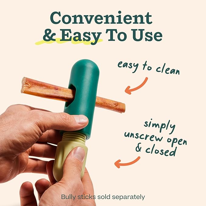 WOOF BullySafe - Bully Stick Holder - Durable Dog Chew Holder for Safe, Long-Lasting Play - Easy to Clean - No More Swallowed Ends
