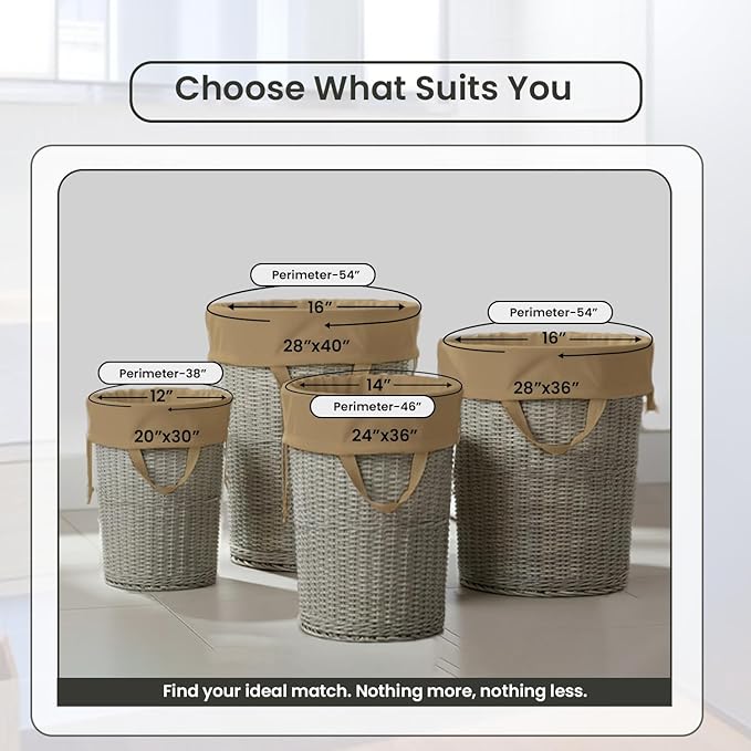 LFH Home Large Premium Cotton Canvas Laundry Bag with Drawstring and Handles Heavy Duty, Multi-Use, and Washable for Home, Travel, College or Storage 28x40 (Pack of 4)-Beige