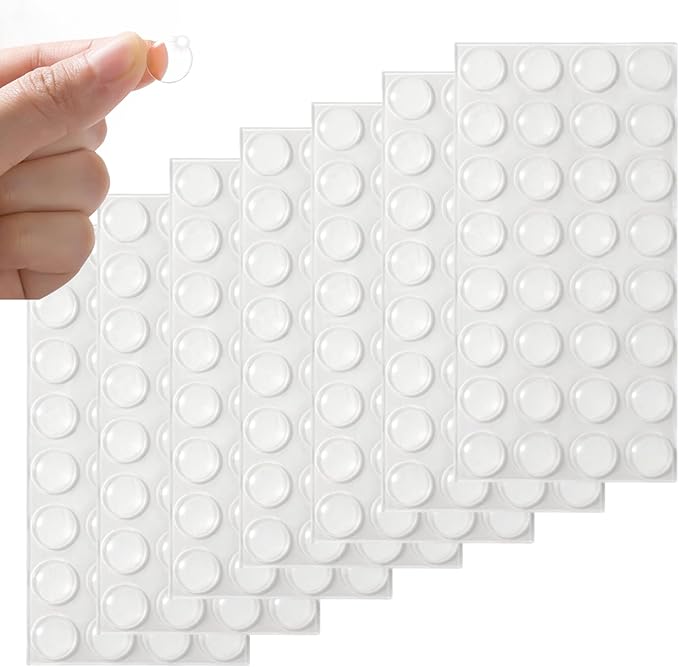 Cabinet Bumpers Soft Self-Adhesive Clear Rubber Bumper- Cabinet Door Dots Clear Stoppers Furniture Noise Reducing Silicone Rubber Pads Extremely Durable(224Pcs)