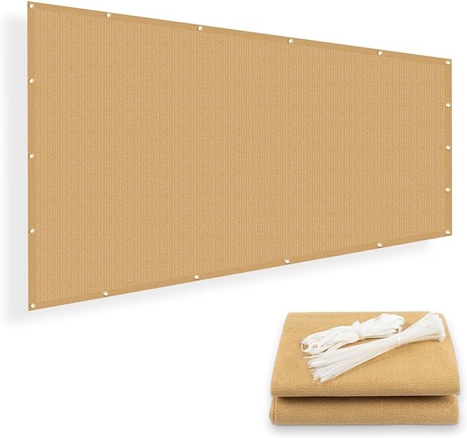 SUNNY GUARD Shade Cloth Custom Size 15x16 FT Sun Shade Screen Fabric Shade Cover Tarp with Grommets for Pergola Backyard Garden, Sand(We Customized)