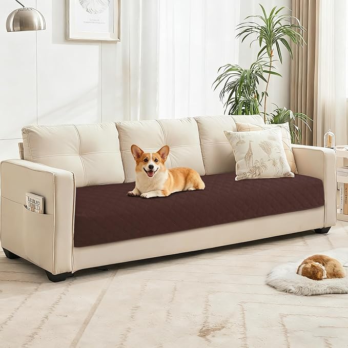 CYCMACO Waterproof Dog Blanket, Non-Slip Soft Pet Bed Cover, Couch Cover for Dogs Washable, Protects Sofa, Furniture, Crate, Car, Tear Resistant Leakproof Pet Blanket (30x70 Inch, Coffee)