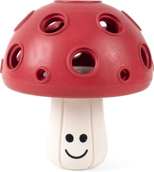 Eco Rubber Magic Shroom Puzzle Enrichment Toy - Red - Long Lasting Dog Treat Toys for Aggressive Chewers Strong Dog Toy for Dogs Durable Puppy Toys