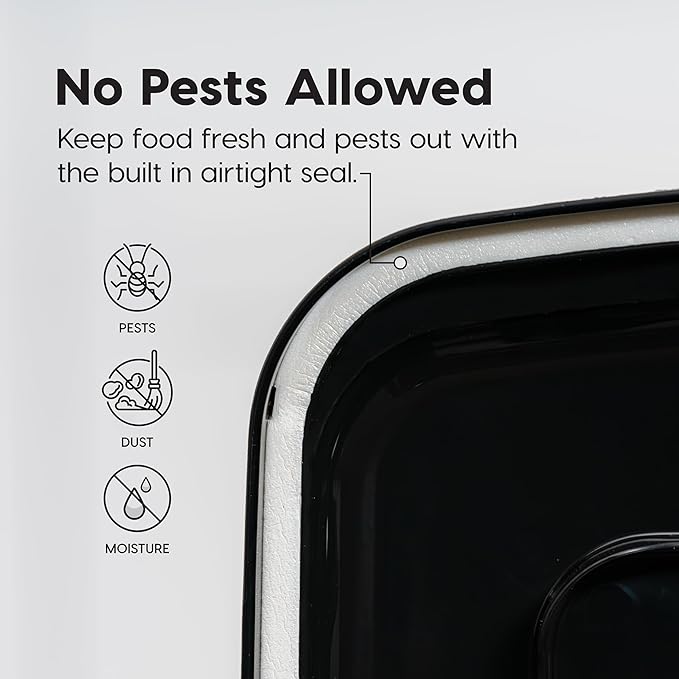 IRIS USA 22 Lbs / 28 Qt WeatherPro Airtight Pet Food Storage Container with Attachable Casters, For Dog Cat Bird and Other Pet Food Storage Bin, Keep Fresh, Easy Mobility, BPA Free, Smoke