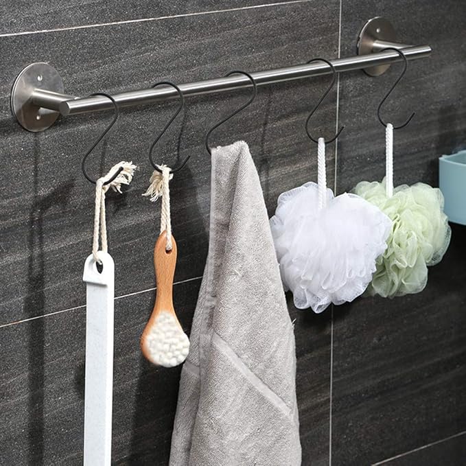 20 Pack 4.7 Inches Extra Large S Shape Hooks Heavy-Duty Metal Hanging Hooks Apply Kitchenware Bathroom Utensils Plants Towels Gardening Multiple uses Tools(Black)