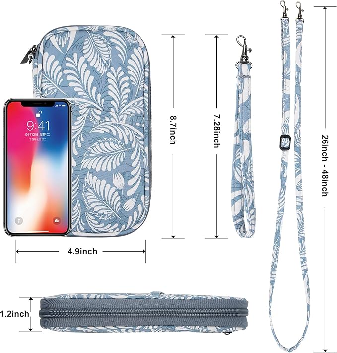 RFID Family Passport Wallet Holder Waterproof, Travel Document Organizer Credit Card Clutch Bag for Men Women (RFID Leaf)