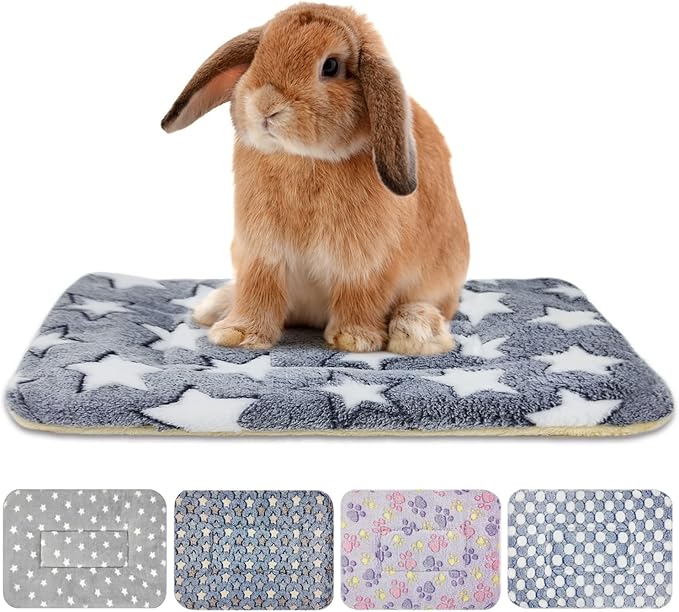 Tierecare 5PCS Guinea Pig Bed Soft Rabbit Bedding Cage Liner Warm Bunny Mats Pee Pads Fleece Blanket Plush Hamster Sleep Beds Ferret Squirrel Hedgehog Rat