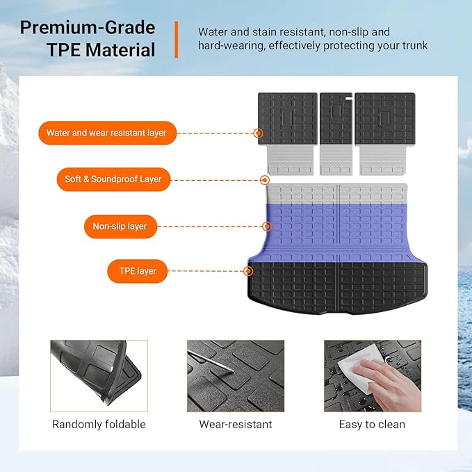 powoq Cargo Mat Compatible with 2023-2026 Lexus RX350 RX350H RX500H Trunk Mat Cargo Liner Back Seat Protector TPE Replacement for 2023-2026 Lexus Accessories (Trunk Mat+Backrest Mats)