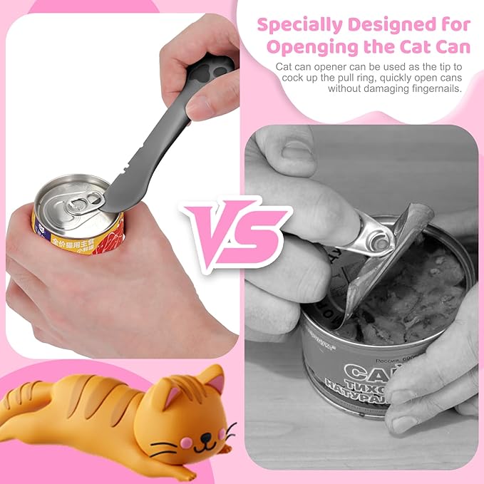 Yummy Sam 2 Pcs Cat Food Spoon and Scoop For Pet Canned Wet Food, Mini Cat Dog Feed Spatula Pet Can Opener for Dogs Cats Feeding Can Easy Clean Jars Scraper for Feeding Dog Cans