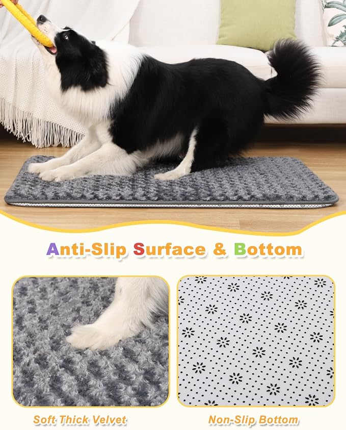 XL Dog Bed for Crate High Resilience Foam Crate Pad Mat for Large Dogs Washable Anti-Slip,41" x 27",Dark Gray