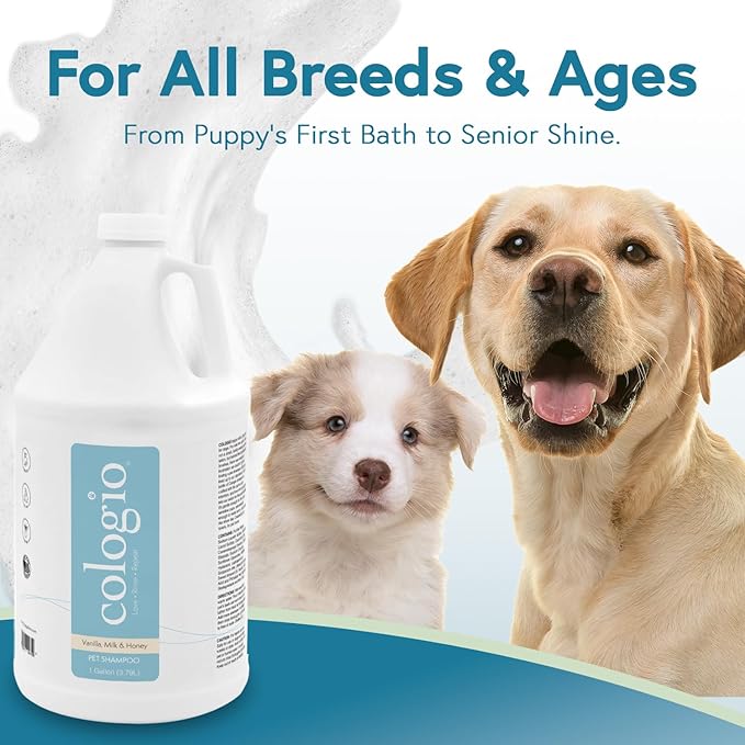 Dog Shampoo with Manuka Honey, Odor Eliminator & Itch Relief for Dry, Sensitive Skin, Hypoallergenic, Moisturizing, Groomer-Developed Formula, Puppy Safe, Paraben-Free, Made in USA (1 Gal)