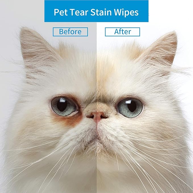 300Pcs Dog Eye Wipes Biodegradable, Hypoallergenic Cat Dog Eye Cleaner, Pet Tear Stain Remover Wipes | Wrinkle, Face, Eye Cleaner Pads to Gently Remove Discharge, Crust | Unscented Pet Tear Wipe