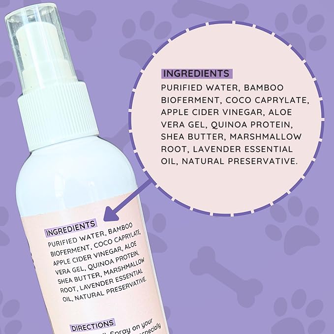 Dog Detangler Spray Dematting for Doodle - Natural Dog Leave in Conditioner Spray for Grooming and Mat Removal, Detangler Spray for Dogs Matted Hair, Puppy Poodle Detangler & Grooming