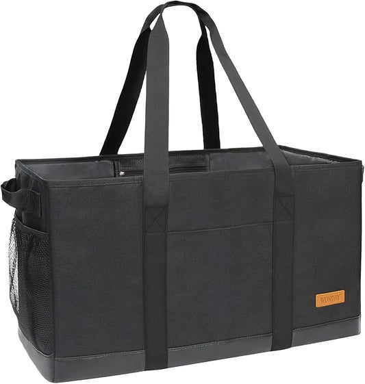 WONDAY Standing Extra Large Reusable Grocery Bag Carrier with Handle, Thirty One Utility Tote Foldable for Shopping and Beach